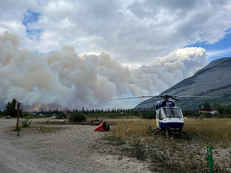 Wildfire On Jasper's Chetamon Mountain - The Rocky Mountain Goat